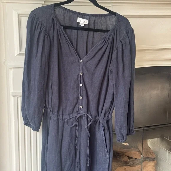 Velvet by Graham & Spencer Dione Navy Blue Jumpsuit - Picture 8 of 10